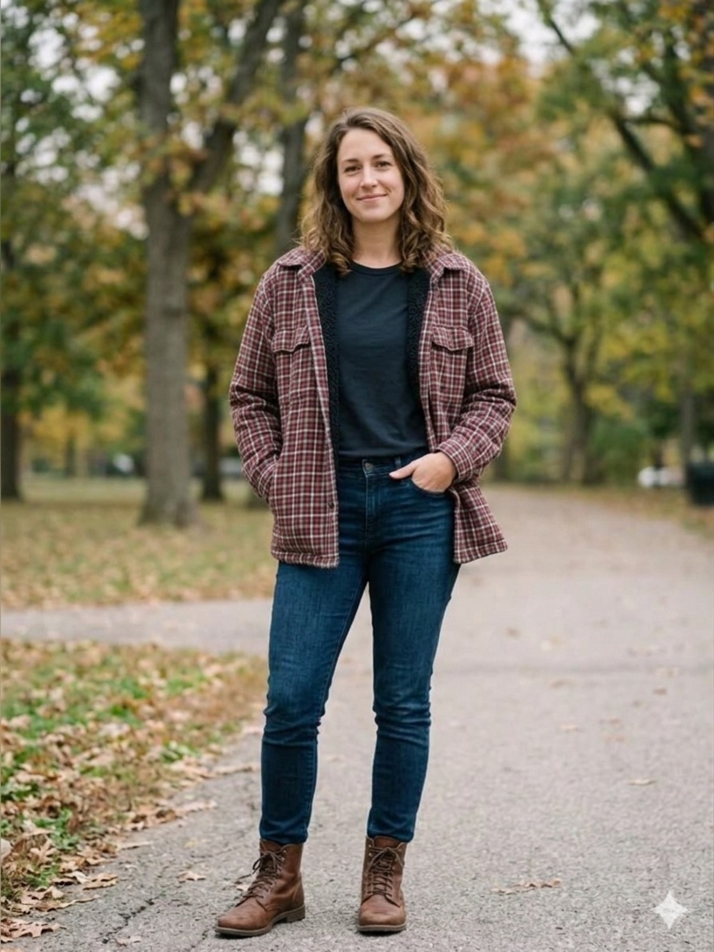 Boston Traders Unisex Sherpa Lined Plaid Flannel Shacket Red/Gray/Black XL - Picture 2 of 11